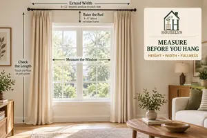 Learn curtain height and width rules for rod placement, panel width, fullness, floor length and accurate curtain measurements for a polished fit.