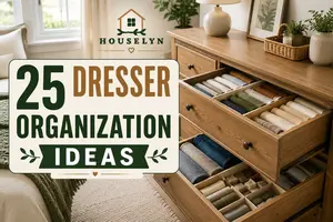 Discover 25 dresser organization ideas that help maximize drawer space, organize clothing, reduce clutter, and create a more functional bedroom.