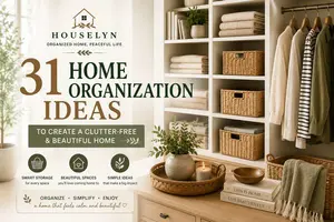 Discover 31 home organization ideas to reduce clutter, maximize storage, and create a clean, functional, and beautifully organized home.