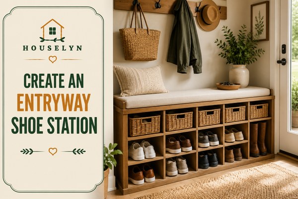 Shoe storage ideas featuring an organized entryway shoe station, storage bench, and neatly arranged footwear. create-an-organized-entryway-shoe-station.jpg