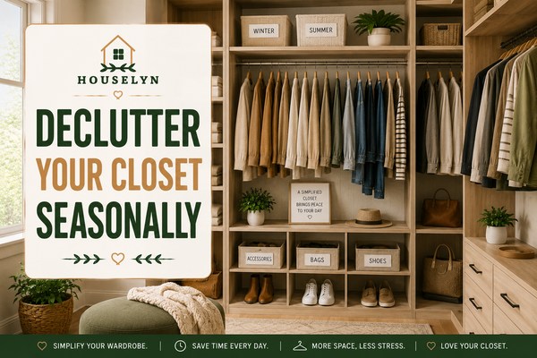 Decluttering tips featuring seasonal closet organization, simplified wardrobes, and organized clothing storage declutter-your-closet-seasonally.jpg