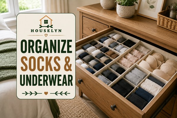 Dresser organization ideas featuring drawer organizers, organized socks, underwear, and clutter-free drawer storage. organize-socks-and-underwear-with-drawer-organizers.jpg