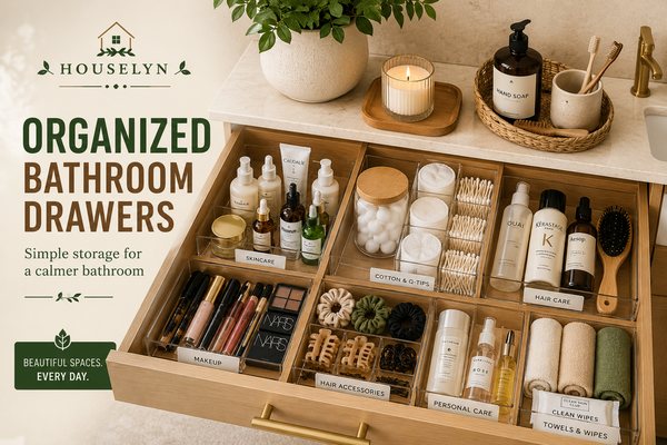 Organized bathroom drawers with drawer dividers, skincare products, and neatly arranged toiletries. organized-bathroom-drawers.jpg