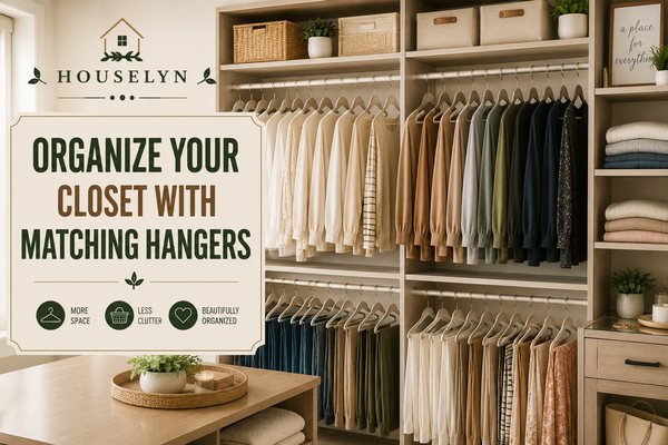 Closet organization ideas featuring matching hangers, categorized clothing, and organized wardrobe storage. organized-closet-hangers.jpg