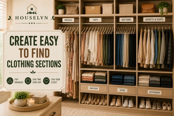 Closet organization ideas featuring categorized clothing sections, matching hangers, and organized wardrobe storage. organized-clothing-sections.jpg