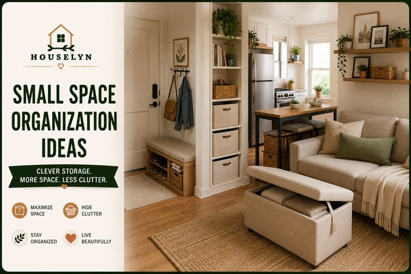 Small space organization ideas featuring apartment storage solutions, vertical shelving, and multi-functional furniture small-space-organization-ideas-hero.jpg