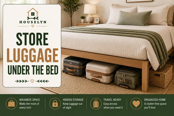 Under bed storage ideas featuring luggage storage, organized bedroom solutions, and hidden storage systems. store-luggage-under-the-bed.jpg