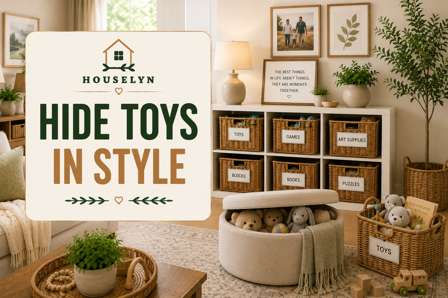 Living room organization ideas featuring stylish toy storage, decorative baskets, and organized family living spaces. stylish-living-room-toy-organization.jpg