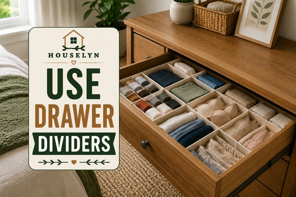 Dresser organization ideas featuring drawer dividers, folded clothing, and organized bedroom storage. use-drawer-dividers-for-better-organization.jpg